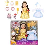 Disney Princess Bella Doll Be Our Guest Bambola Bella con Mrs. Potts & Lumiere, in abito da ballo giallo e abito blu Villaggio Fashions
