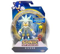 Jakks Pacific Sonic the Hedgehog - Statuetta di riccio con accessorio Checkpoint, 10 cm, colore: Argento