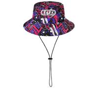 JAKO Cappello da Pescatore Unisex Malle Tropicana, Bianco/Rosa/Viola/Nero, Taglia Unica