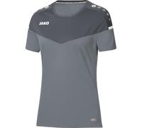 JAKO Champ 2.0, T-Shirt Donna, Grigio Pietra/Antracite Chiaro, 38