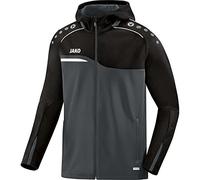 JAKO Competition 2.0 Giacca con Cappuccio, Uomo, Competition 2.0, Nero/Arancione Fluo, L