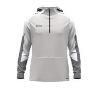 JAKO Felpa con Cappuccio Dynamic per Bambini, Grigio Chiaro/Bianco/Grigio, 128