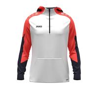 JAKO Felpa con Cappuccio Unisex Dynamic, Bianco/Corallo/Blu Marino, Taglia L