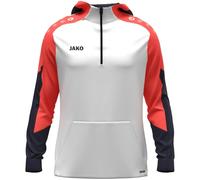 JAKO Felpa con Cappuccio Unisex Dynamic, Bianco/Corallo/Blu Marino, XL