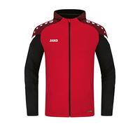 JAKO Giacca con Cappuccio Performance, Rosso/Nero, M Uomo