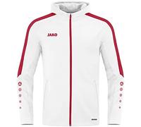 JAKO Giacca con Cappuccio Power, Bianco/Rosso, M Uomo