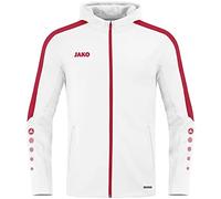 JAKO Giacca con Cappuccio Power, Bianco/Rosso, M Uomo