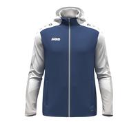 JAKO Giacca con cappuccio unisex Dynamic, blu notte/bianco/grigio chiaro, L
