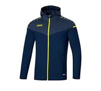 JAKO Giacca da donna Champ 2.0 con cappuccio, Donna, Con cappuccio, 6820, Blu marino/blu scuro/giallo fluo, 36