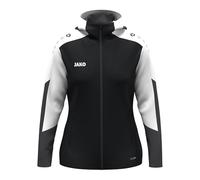 JAKO Giacca da donna con cappuccio Dynamic, nero/bianco/antracite, L