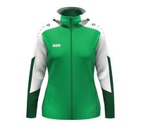 JAKO Giacca da donna con cappuccio Dynamic, verde/bianco/verde scuro, S