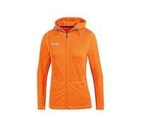 JAKO Giacca da Donna Run 2.0 con Cappuccio, Donna, con Cappuccio, 6875, Arancione Fluo, 34