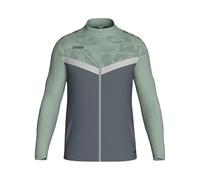 JAKO Giacca in Poliestere Iconic Sportiva, Antracite Chiaro/Verde Menta/Grigio, L Uomo