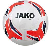 JAKO Glaze 14 Panel, HS, IMS, Pallone da Allenamento. Unisex-Adulto, Bianco/Fiamma/Navy, Set da 3