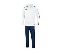 JAKO M9619 - Tuta da uomo Striker 2.0 con cappuccio, taglia 3XL, colore: Bianco/Blu