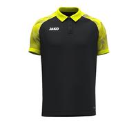 JAKO Polo unisex Sonic, nero/giallo fluo, 3XL