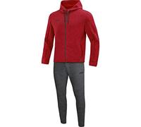 JAKO Premium Basics mit Kapuze, Tuta da Jogging Uomo, Rosso mélange, L