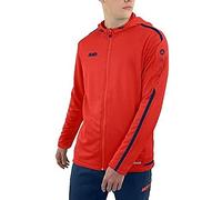 JAKO Striker 2.0 - Felpa con cappuccio, da uomo, Uomo, 6819, Fiamma/Navy, 4XL