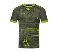 JAKO Trikot Maglietta Tropicana, Kaki/Verde Neon, L Uomo