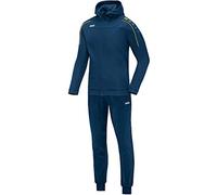 JAKO Tuta da allenamento per bambini in poliestere classico, con cappuccio, colore blu nightblue/citro, taglia 140 - Tuta da jogging 2 pezzi per sport e vita quotidiana, pantaloni da jogging e giacca