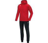 JAKO Tuta da allenamento per bambini, ragazzi e ragazze, in poliestere classico, con cappuccio, rosso, taglia 140, 2 pezzi, per sport e vita quotidiana, pantaloni da jogging e giacca da allenamento
