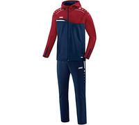 JAKO Tuta da donna Competition 2.0 con cappuccio, blu marino, rosso scuro, taglia 34, M9618