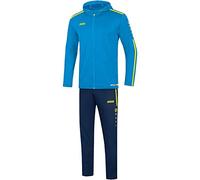 JAKO Tuta da donna Striker 2.0 con cappuccio, blu/giallo fluo, taglia 36, M9619