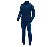 Jako Tuta da Ginnastica da Bambino in Poliestere Classico, Blu Scuro/Citro, 164, M9150