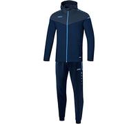 JAKO Tuta da uomo in poliestere Champ 2.0 con cappuccio, blu scuro/Skyblue, S