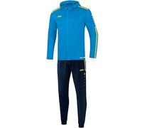 JAKO Tuta da uomo in poliestere Striker 2.0 con cappuccio, blu/giallo fluo, L, M9419