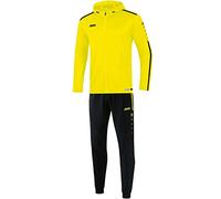 JAKO Tuta da uomo in poliestere Striker 2.0 con cappuccio, giallo fluo/nero, 3XL, M9419