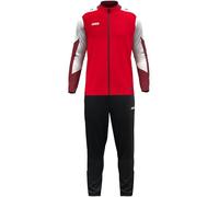 JAKO Tuta unisex in poliestere Dynamic, rosso/bianco/rosso scuro, L