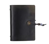 Jalach Mini taccuino da viaggio, piccolo diario di viaggio in pelle, formato A7, ricaricabile, fogli bianchi con righello