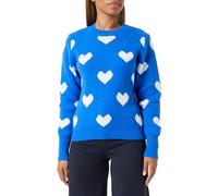 Jalene Elegante Maglione da Donna a Forma di Cuore, in Poliestere, Blu Reale, Taglia M