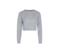 Jalene Maglione da Donna in Maglia di Lana Strutturata in Poliestere Riciclato Grigio Melange Taglia XL/XXL