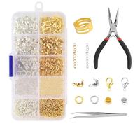 JALEVID Set di 583 chiusure per bracciali, chiusure per catene, chiusure per braccialetti di perle, fai da te con pinza per gioielli, pinzette