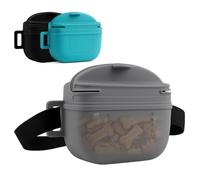 Jalopink Marsupio per cani aggiornato, chiusura magnetica più forte per evitare fuoriuscite, marsupio in silicone da 1,7 tazze con cintura in vita per addestramento e passeggiate del cane (grigio)