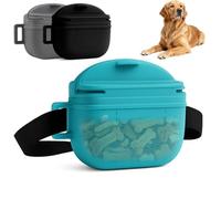 Jalopink Marsupio per cani aggiornato, chiusura magnetica più forte per evitare fuoriuscite, marsupio in silicone da 1,7 tazze con cintura in vita per addestramento e passeggiate del cane (blu)