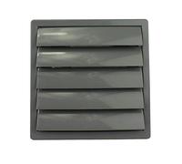 Jalousie Lüftungsgitter Abschlussgitter Ø 150 mm Grau mit Schwerkraftlamellen...