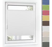 Jalousiescout Klemmfix Tende Plissettate a Nido d'Ape Senza Foratura, 80x170cm, bianco, Termiche Oscuranti, Protezione Sole/Privacy/Calore per Finestre e Porte