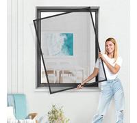 Jalousiescout Zanzariera Finestra Regolabile, Zanzariera per Finestra SlimLine Mini con Cornice in Alluminio senza Perforazioni, Protezione contro le Zanzare, Universale, 70 x 80 cm, Antracite