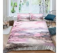 JALYKA Ciliegia giapponese Blossom 3D Set Di Biancheria Da Letto Per Bambini, Per Letto Con Copripiumino E Federa,Microfibra Morbido E Facile Da Pulire Trapuntato Con Cerniera,Double（200x200cm）