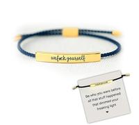 JALZEMPL Unf ck Yourself - Bracciale a tubo in acciaio inossidabile per donne e uomini, regolabile, intrecciato, idea regalo, Acciaio inossidabile, Nessuna pietra preziosa