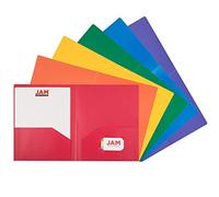 JAM PAPER Cartelline Scolastiche con 2 Tasche in Plastica - Colori Primari alla Moda - 6/Confezione