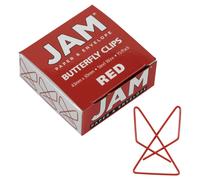 JAM PAPER Mollette colorate a forma di farfalla - Mollette rosse per carta - 15/confezione