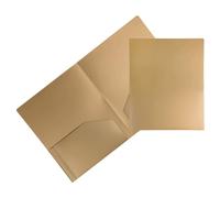 JAM PAPER Schulordner, strapazierf higer Kunststoff, 2 F cher, extra robust, Gold, 6 St ck/Packung