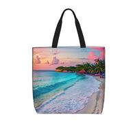 Jamaica Beach Print Tote Bag Large Women Casual Borsa a tracolla Borsa a mano per attività all'aperto Vacanze Weekender Viaggi Regali