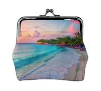 Jamaica Beach stampato microfibra PU portafoglio in pelle bacio blocco mini sacchetto per rossetto chiave cambiamento organizzazione