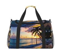 Jamaica Beach Travel Tote Bag - Grande borsa per la spesa riutilizzabile, borsa per le vacanze, borsone sportivo con tracolla regolabile, nero, taglia unica, Nero , Taglia unica