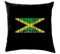 Jamaica Codice a Barre Stile Bandiera - Cuscino - Giamaicano Paese Kingston